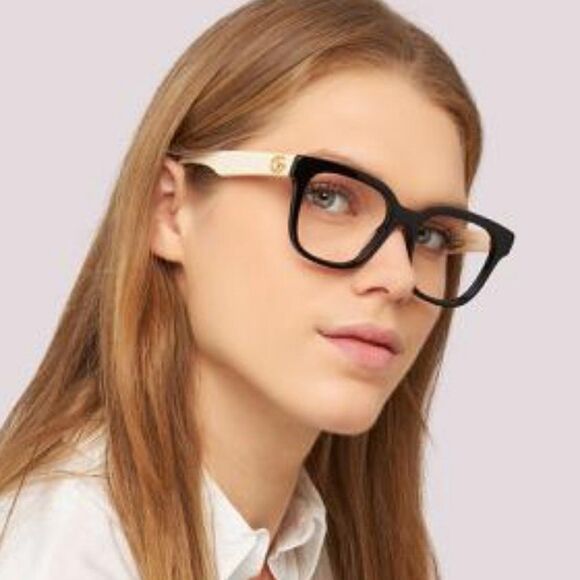 NEW Gucci GG0958O 005 Black White Square Unisex Eyeglasses - Picture 4 of 13